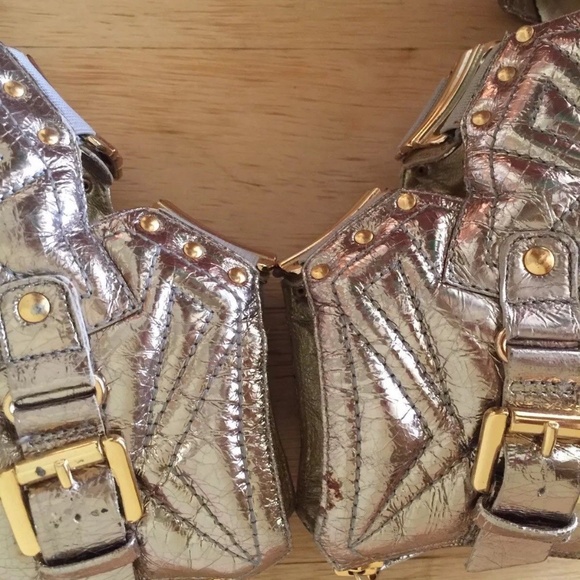 Pedro Garcia Gold Leather Gladiator Sandals 38 / 7 - Picture 7 of 8